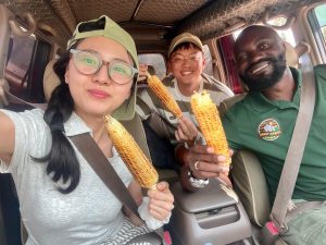 Supporting locals in Uganda we bought maize.