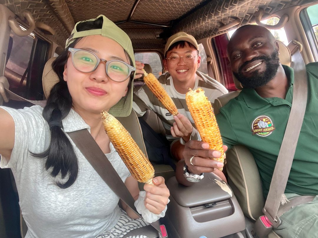 Supporting locals in Uganda we bought maize.