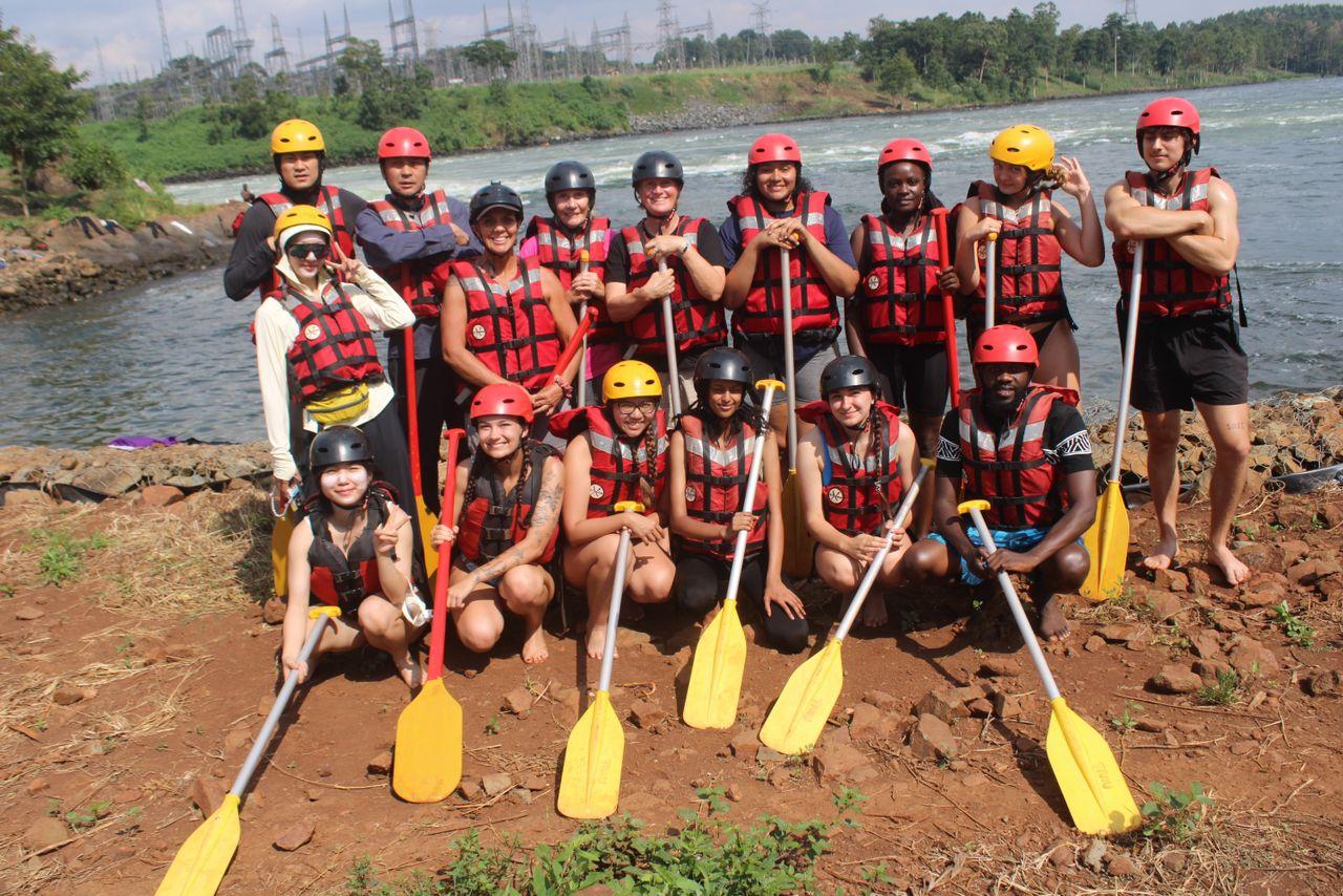 getting read for the white water rafting in jinja