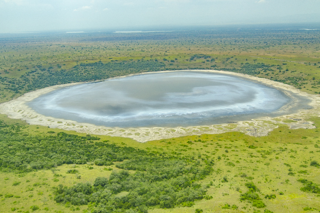 The Katwe Crater Lakes, located on the northern part of Mweya Peninsula